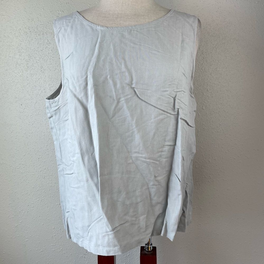 EUC Vintage David Dart Collection Womens Light Gray Short Sleeve Blouse Size L